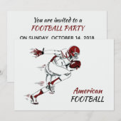 Aangepaste tekst Football Party uitnodiging (Voorkant / Achterkant)