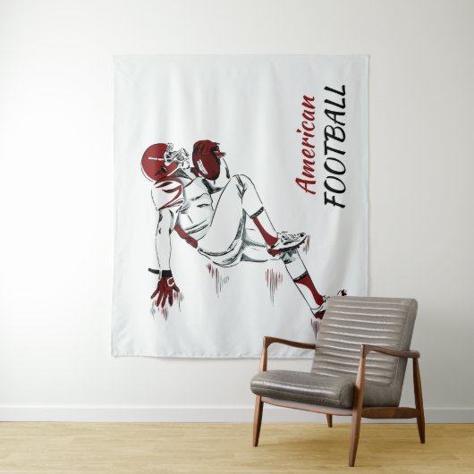 Aangepaste tekst Football Player-wandtapijten Wandkleed (In situ)