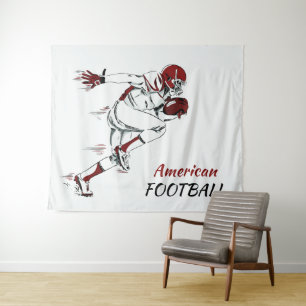 Aangepaste tekst Football Player-wandtapijten Wandkleed