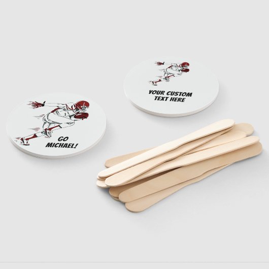 Aangepaste Tekst Football Speler hand fans Handwaaier (Niet-gemonteerd)