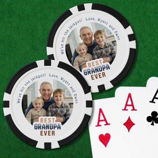 Aangepaste tekst Foto Beste Opa Ooit Poker Chips