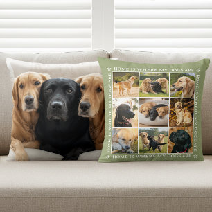 Aangepaste tekst foto collage huisdier hond aardse kussen