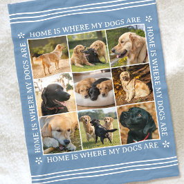 Aangepaste tekst Foto Collage Huisdier Hond Liefde Fleece Deken