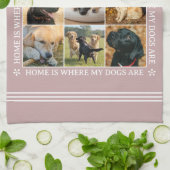 Aangepaste tekst foto collage huisdier hond liefde theedoek (Gevouwen)