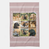 Aangepaste tekst foto collage huisdier hond liefde theedoek (Verticaal)