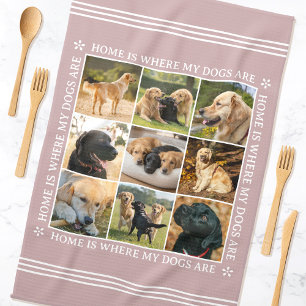 Aangepaste tekst foto collage huisdier hond liefde theedoek