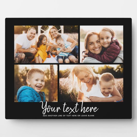 Aangepaste tekst Foto Collage Moderne Familie Keep Fotoplaat (Voorkant)