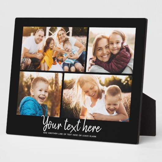 Aangepaste tekst Foto Collage Moderne Familie Keep Fotoplaat (Zijkant)