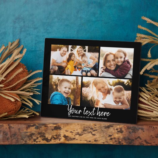 Aangepaste tekst Foto Collage Moderne Familie Keep Fotoplaat (Zijkant)