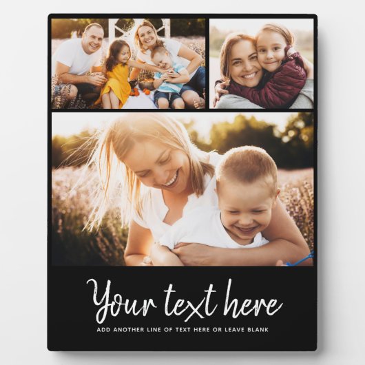 Aangepaste tekst Foto Collage Moderne Familie Keep Fotoplaat (Voorkant)