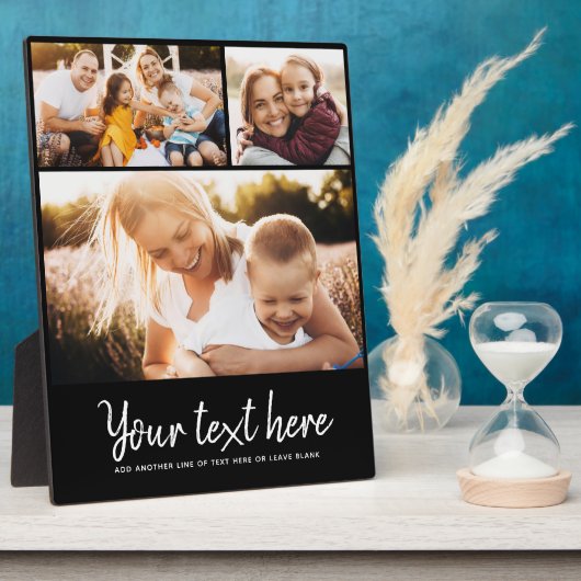 Aangepaste tekst Foto Collage Moderne Familie Keep Fotoplaat (Zijkant)