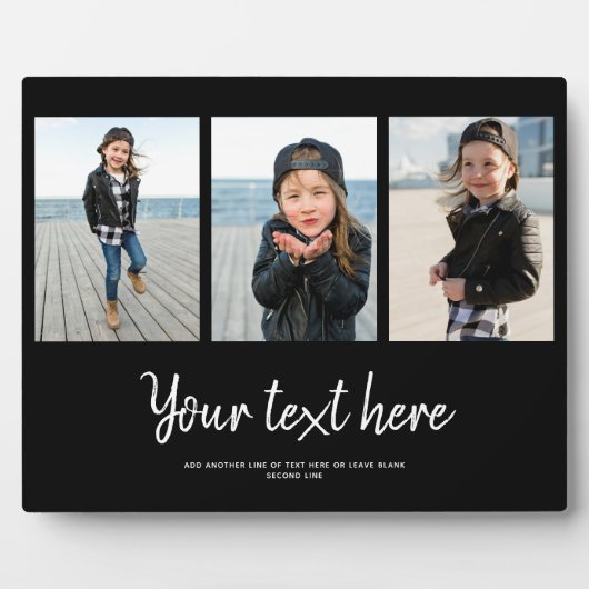 Aangepaste tekst Foto Collage Moderne Familie Keep Fotoplaat (Voorkant)