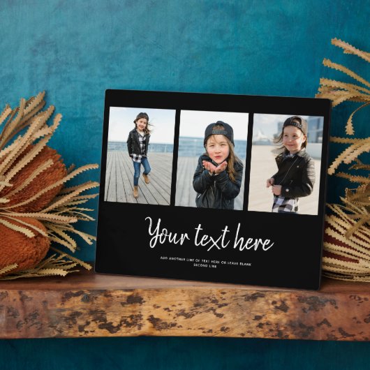 Aangepaste tekst Foto Collage Moderne Familie Keep Fotoplaat (Zijkant)