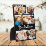 Aangepaste tekst Foto Collage Moderne Familie Keep Fotoplaat<br><div class="desc">6 van uw favoriete foto's met een trendy hand geschreven manuscript lezend uw douanebericht met uw namen of een andere hieronder details. Geweldig cadeautje voor vrienden en familie!</div>