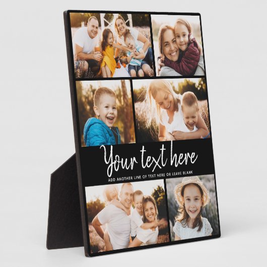 Aangepaste tekst Foto Collage Moderne Familie Keep Fotoplaat (Zijkant)