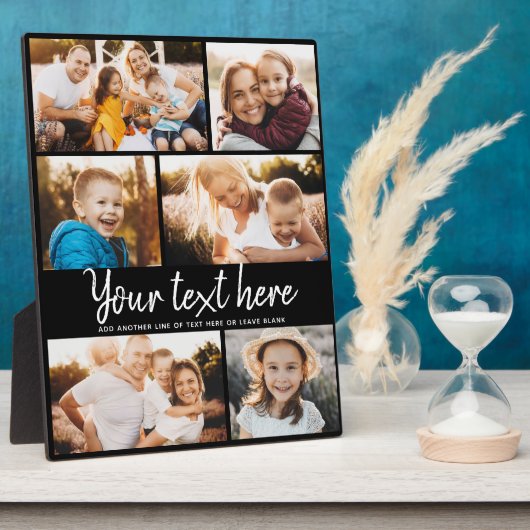 Aangepaste tekst Foto Collage Moderne Familie Keep Fotoplaat (Zijkant)