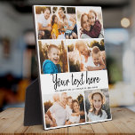 Aangepaste tekst Foto Collage Moderne Family Keeps Fotoplaat<br><div class="desc">6 van uw favoriete foto's met een trendy hand geschreven manuscript lezend uw douanebericht met uw namen of een andere hieronder details. Geweldig cadeautje voor vrienden en familie!</div>