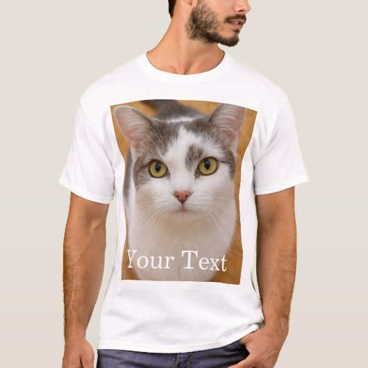 Aangepaste tekst foto gepersonaliseerd t-shirt (Voorkant)
