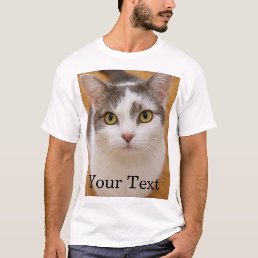 Aangepaste tekst foto gepersonaliseerd  t-shirt (Voorkant)