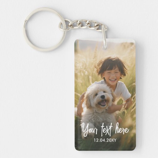 Aangepaste tekst Foto KeepSake Familiefoto Sleutelhanger (Voorkant)