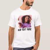 Aangepaste tekst foto-kromme T-shirt (Voorkant)