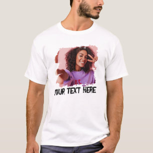 Aangepaste tekst foto-kromme T-shirt