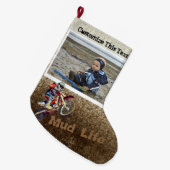 Aangepaste tekst Foto/Motorcycle Mannen Jongen Spo Grote Kerstsok (Voorkant (Hangend))