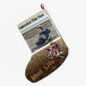 Aangepaste tekst Foto/Motorcycle Mannen Jongen Spo Grote Kerstsok (Achterkant (Hangend))