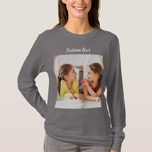 Aangepaste Tekst Foto Persoonlijk T-shirt (Voorkant)