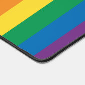 Aangepaste tekst & foto regenboog harten & strepen bureaumat (Hoek)