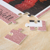 Aangepaste tekst/foto/Roos Gold Blush Pink Metalli Legpuzzel (Zijkant)
