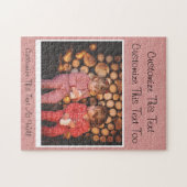 Aangepaste tekst/foto/Roos Gold Blush Pink Metalli Legpuzzel (Horizontaal)