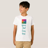 Aangepaste tekst Foto Typografie Script Boys Kinde T-shirt (Voorkant volledig)