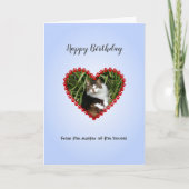 Aangepaste tekst foto verjaardag van huisdier kaart (Voorkant)