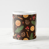 Aangepaste tekst Foto Winter Botanische Patroon Grote Koffiekop (Voorkant)