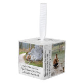 Aangepaste tekst/foto's marmer Grey White Stone Decoratie (Voorkant hoekig)