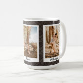 Aangepaste tekst/foto's Victoriaans  bruin damast Koffiemok (Voorkant rechts)