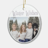 Aangepaste tekst/foto's wintersneeuw keramisch ornament (Links)