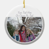 Aangepaste tekst/foto's wintersneeuw keramisch ornament (Achterkant)