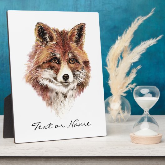 Aangepaste tekst Fox Animal Natuur Fotoplaat (Zijkant)