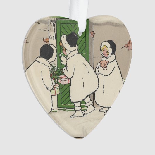 Aangepaste Tekst  Frans Gift Meisjes Kerst Ornament (voorkant)