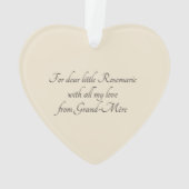 Aangepaste Tekst  Frans Gift Meisjes Kerst Ornament (achterkant)