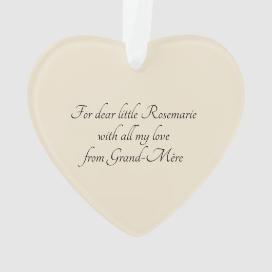 Aangepaste Tekst  Frans Gift Meisjes Kerst Ornament (achterkant)