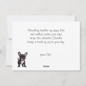 Aangepaste tekst, Franse pup Feestdagenkaart (Achterkant)