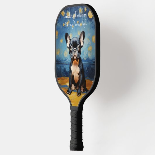 🐕 aangepaste tekst, franse puppy pickleball paddle (Links)