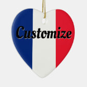 Aangepaste tekst Franse vlag Drapeau Français Tric Keramisch Ornament (Rechts)