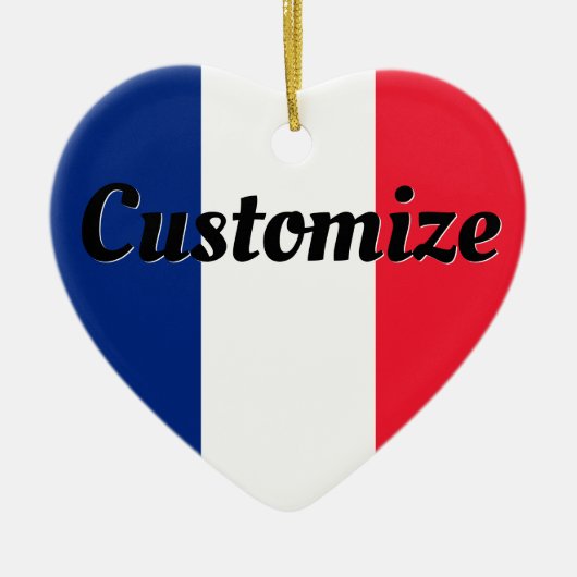 Aangepaste tekst Franse vlag Drapeau Français Tric Keramisch Ornament (Voorkant)