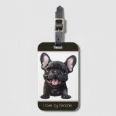 Aangepaste tekst 🐶Frenchie puppy Bagagelabel (Voorkant (verticaal))