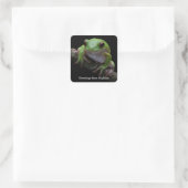 Aangepaste tekst Frog Square Sticker (Tas)