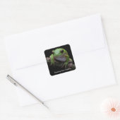 Aangepaste tekst Frog Square Sticker (Envelop)